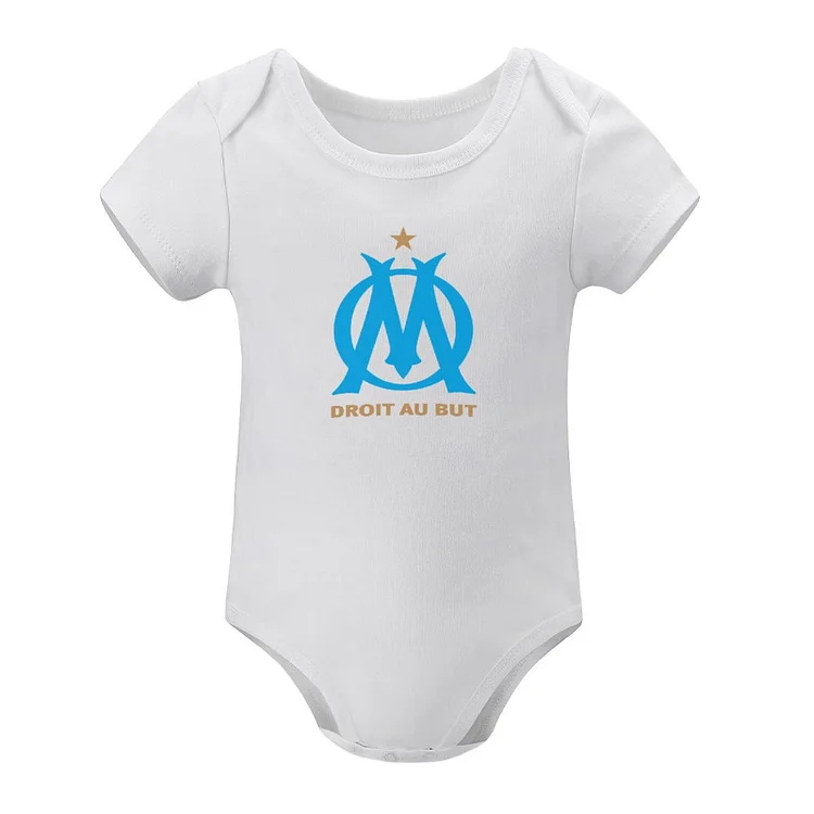 Olympique De Marseille Bébé Bodysuit Grenouillère Pyjama Manches