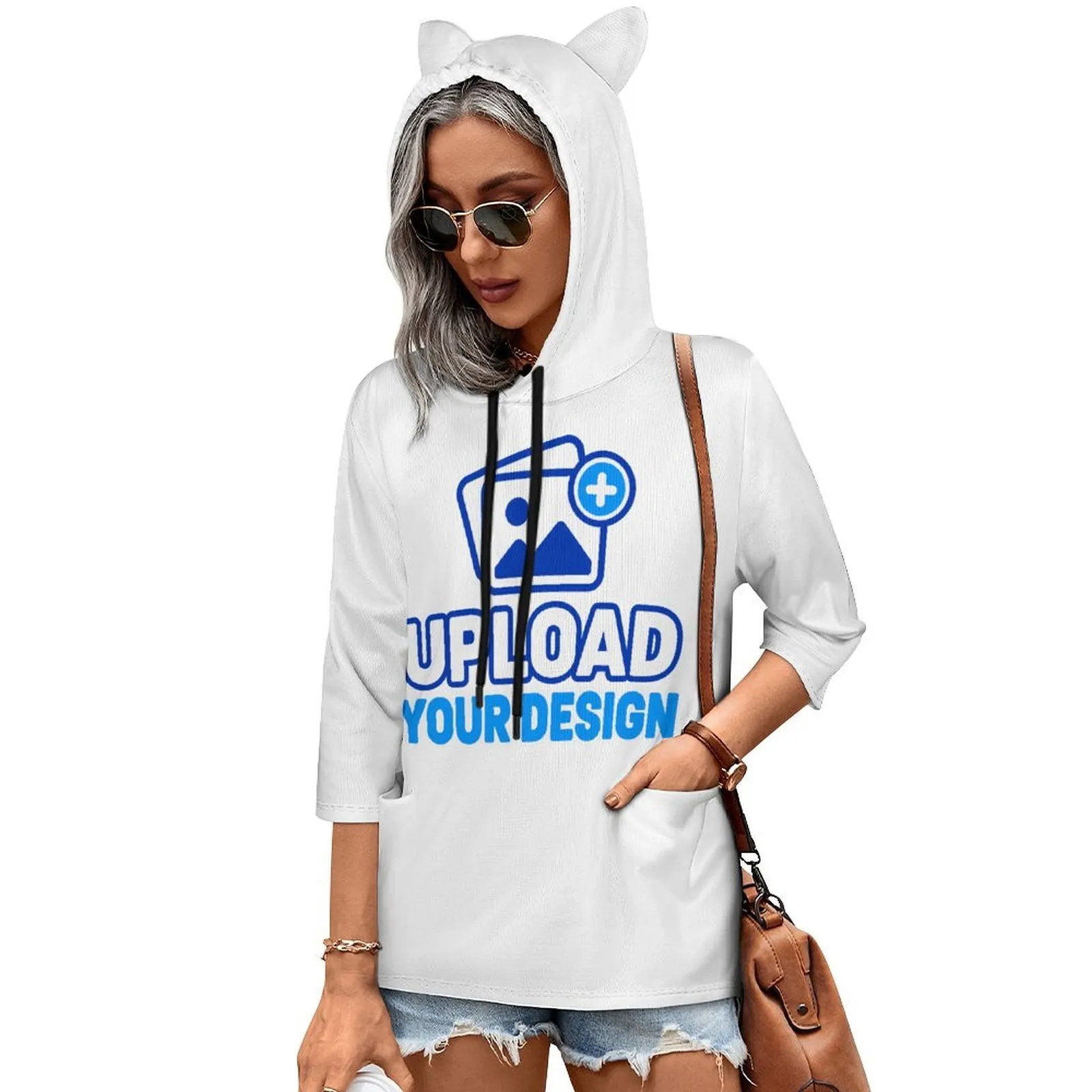 Three-Quarter Sleeve Relaxed Pullover Hoodie &ndash; personalized print product image 8
