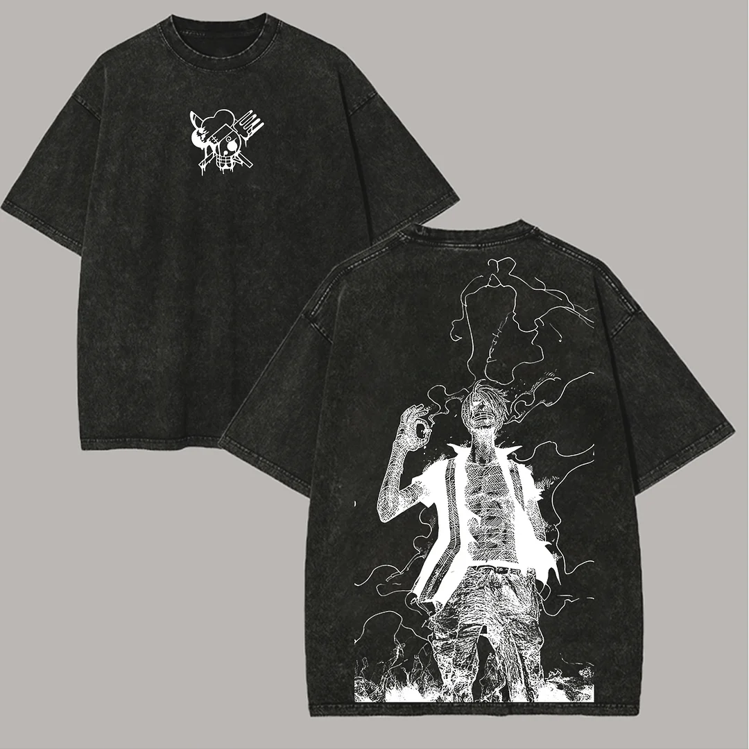 One Piece Printed Unisex Washed T-Shirt