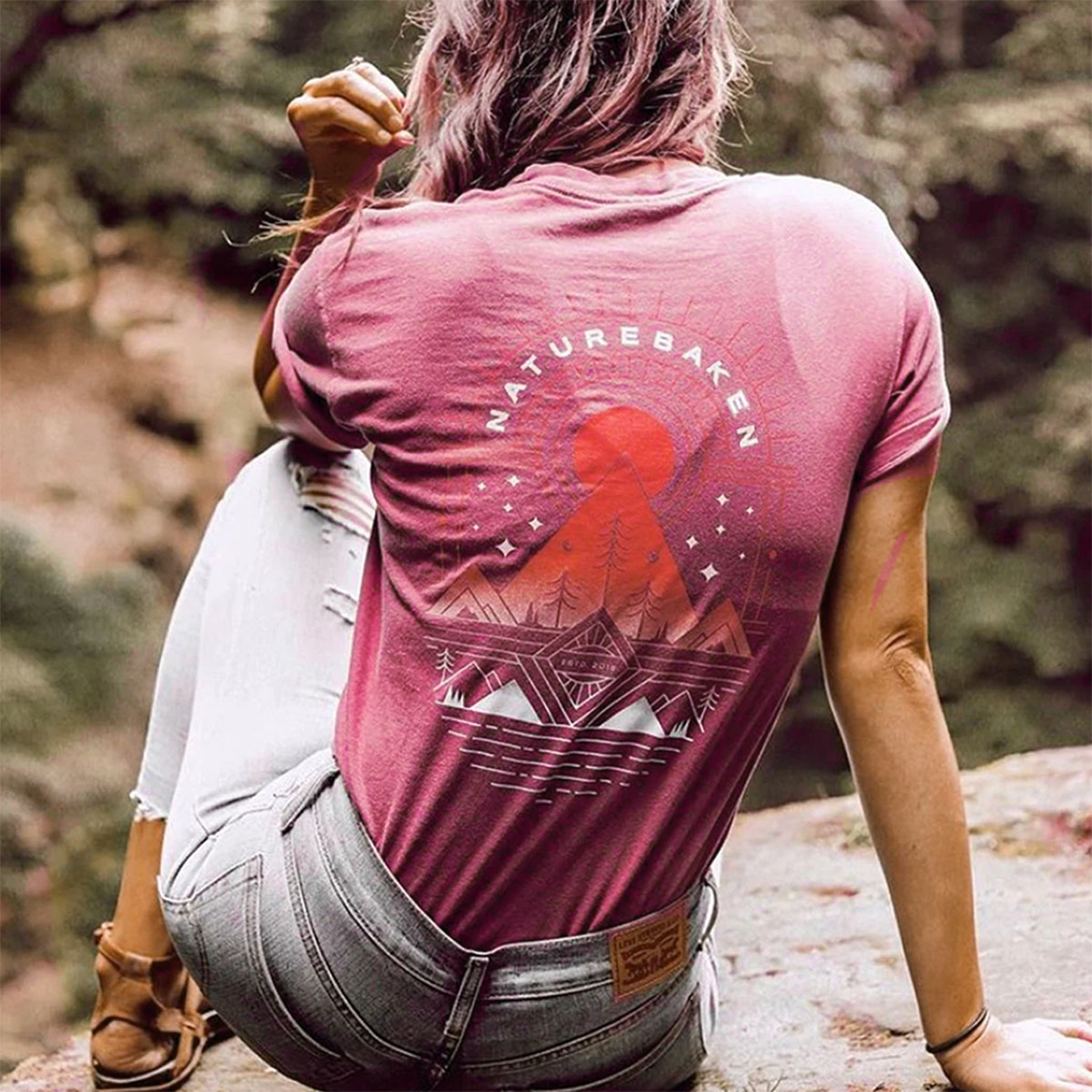 Unisex Retro Cosmic Sunset Vacation T-shirt