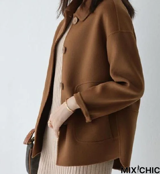 Long sleeve Loose Plain Urban Overcoat