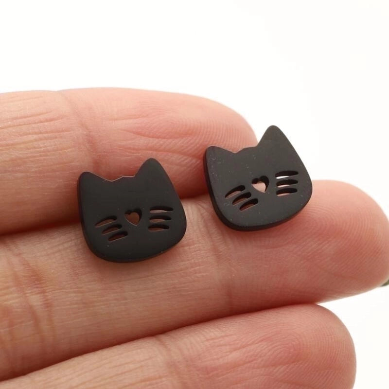 1 Pair Casual Cute Animal Plating Hollow Out 304 Stainless Steel 18K Gold Plated Ear Studs