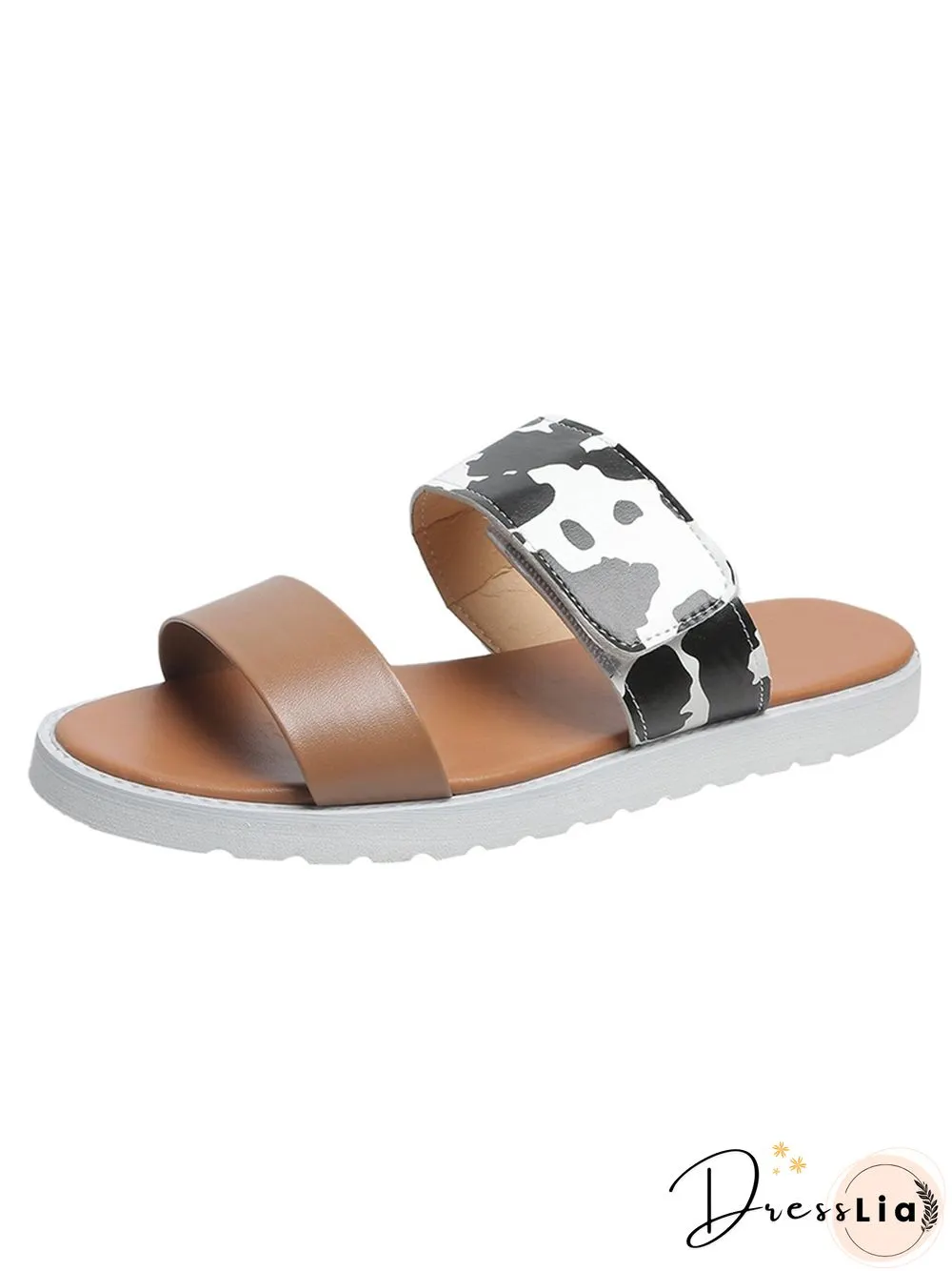 Leopard Print Snake Print Zebra Print Cow Print Strap Casual Slippers