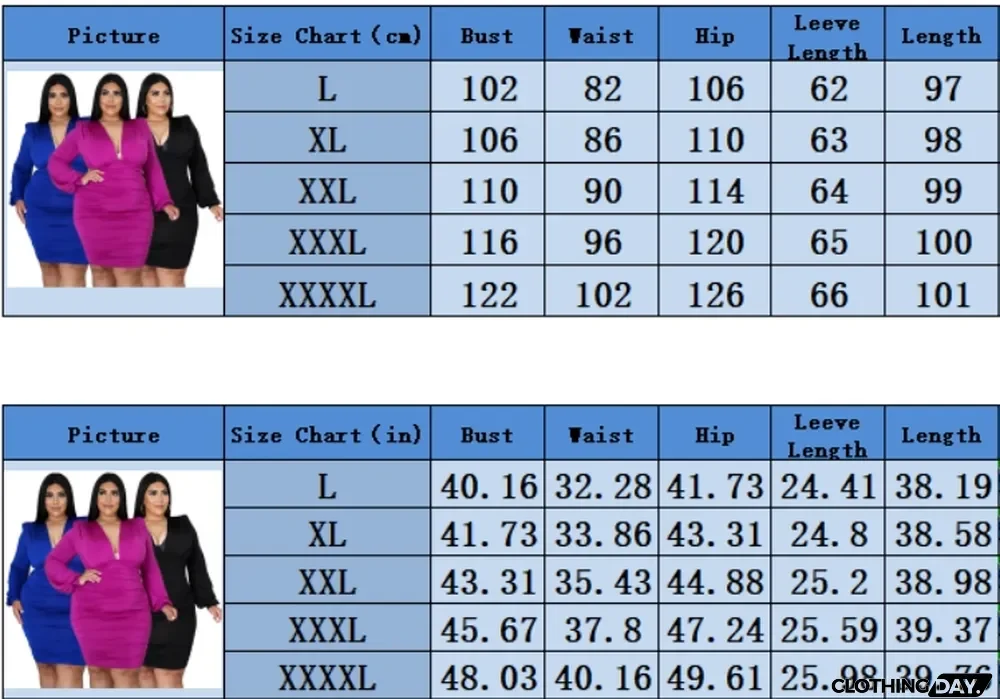 Autumn Plus Size Formal Blue Long Sleeve Ruched Bodycon Dress