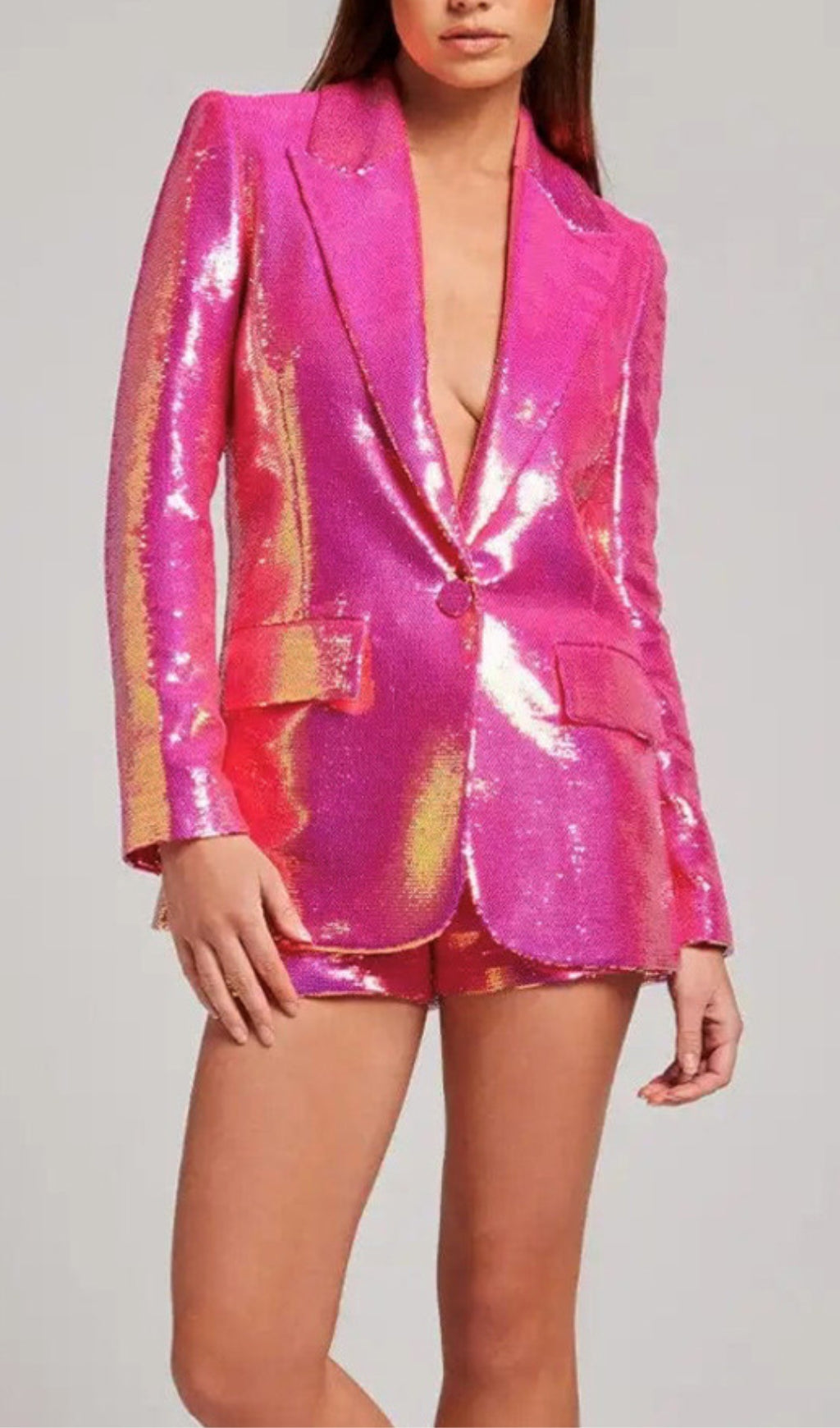 Sequin Blazer Shorts Set Flowering Girl