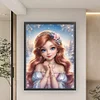 >SALE<Full Embroidery Eco-cotton Thread 11CT Print Winter Girl Cross Stitch 50x65cm