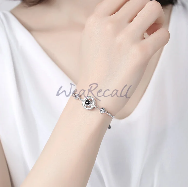 Projector Custom Personalized Circle Photo Bracelet wetirmss