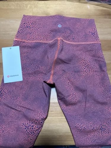 pornhint Pornhint Lululemon Wunder Train HR Crop 23" Size 6 Crackle Glaze Vintage Orange RARE! New