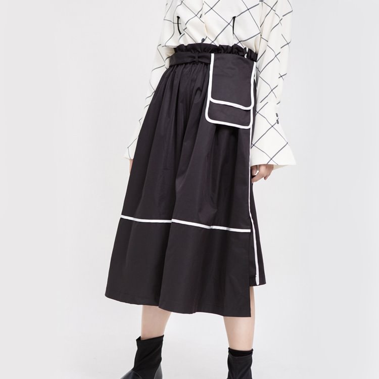 -1172P79 Original Design Niche High Waist Skirt Mid-length A-line Skirt-Usyaboys-Mne and Women's Street Fashion Shop-Christmas