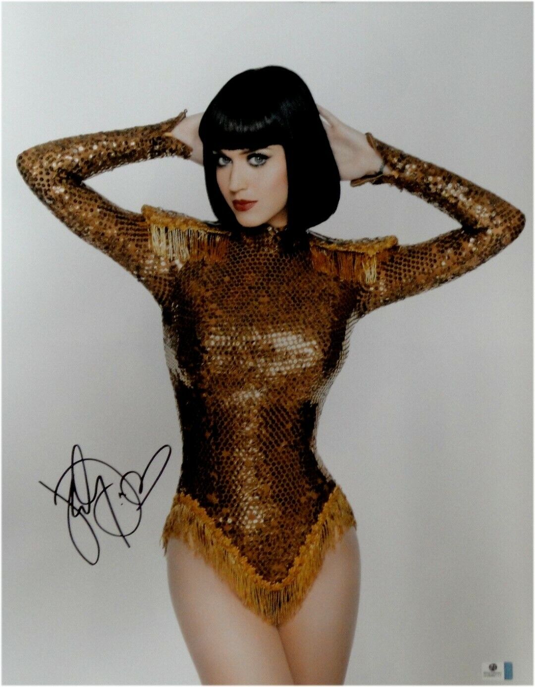 Katy Perry Hand Signed Autographed 16x20 Photo Poster painting Stunning Gold Dress GA 848111