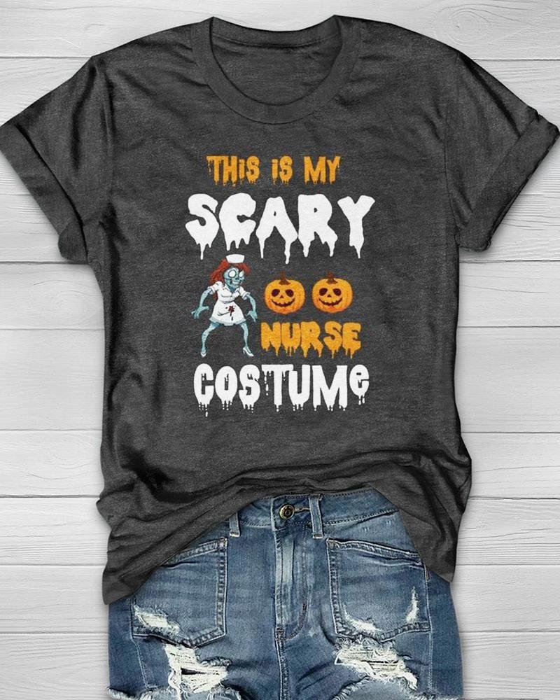 Halloween This Is My Nurse Costume Print T Shirt