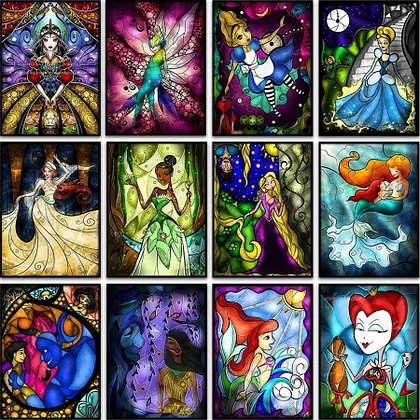 Disney Frozen Stained Glass Diamond Painting 