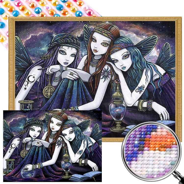 Magic Fairies 55*40CM(Picture) Full AB Round Drill Diamond Painting gbfke