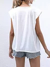 Casual Padded Shoulders Vest Top