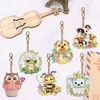 >SALE<6PCS Double Sided Round Diamond Painting Art Keychain Pendant (Animal World)