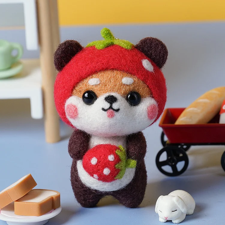 FeltingJoy - Cute Shiba Inu Needle Felting Kit - Bear