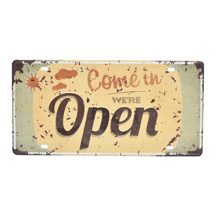 Open - Car License Tin Signs/Wooden Signs - Calligraphy Series - 6*12inches