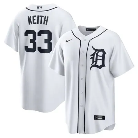 Men's Detroit Tigers #33 Colt Keith  White Home Replica Jersey