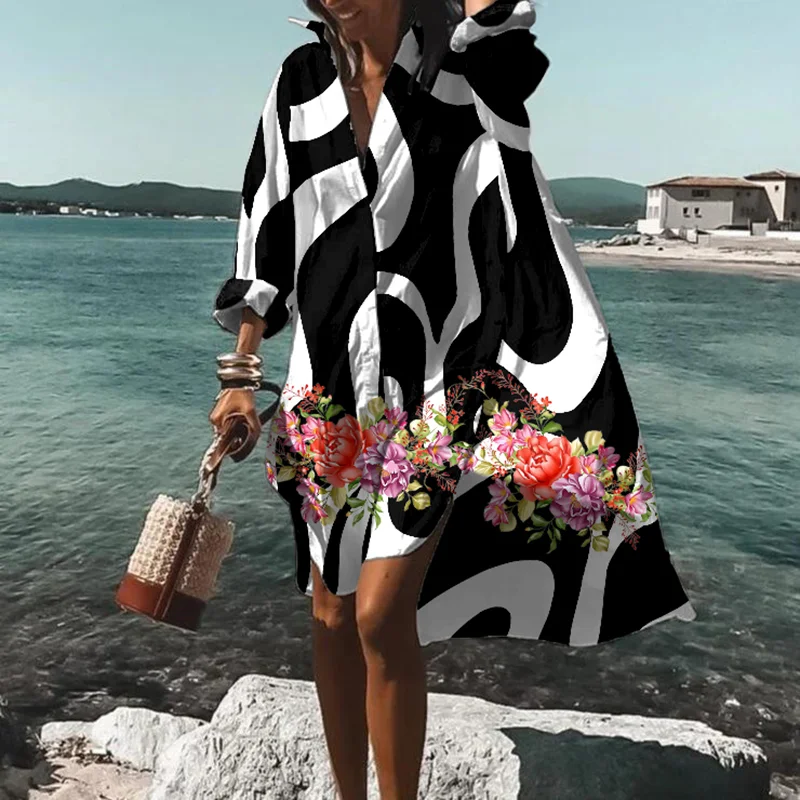⚡NEW SEASON⚡Slouchy Wavy Floral-Print Midi Dress