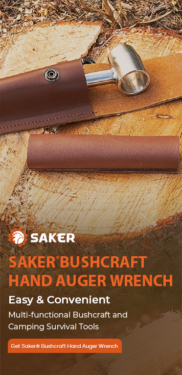Saker Bushcraft Hand Auger Wrench,Survival Tools for Bushcraft