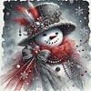 Christmas Snowman-11CT Stamped Cross Stitch 45*45cm/17.72*17.72in