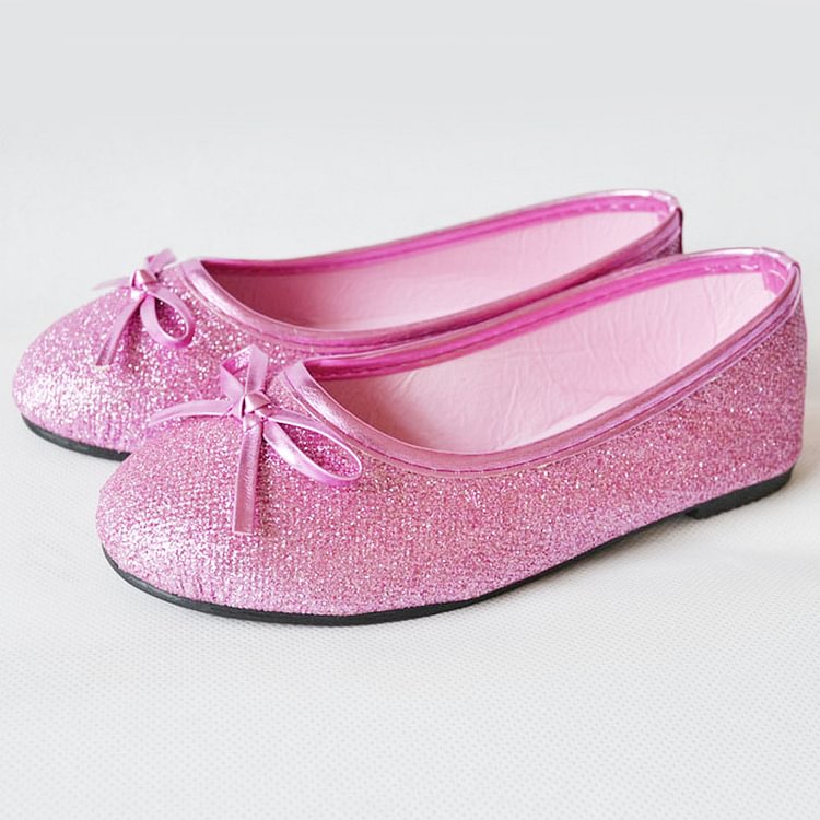 Women's Pink with Bow Comfortable Flats Shoes |FSJ Shoes
