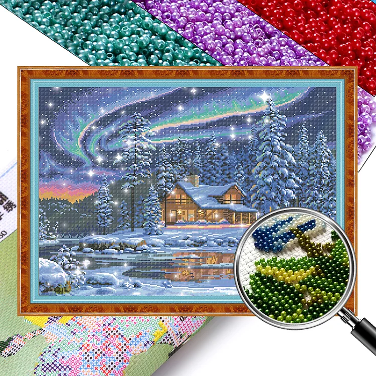 Scenery - 9CT Bead Embroidery Cross Stitch(Full Embroidery)