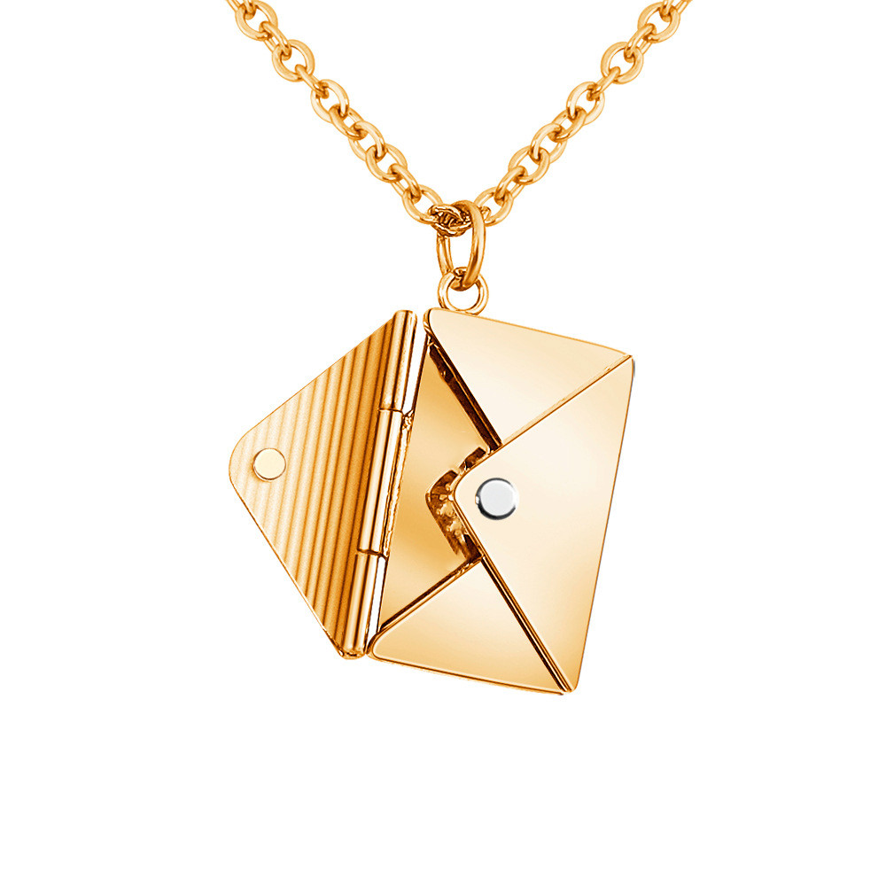 Mature Women Fashion Jewelry Envelop Necklace Lover Letter Pendant
