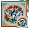 Colored Musical Notes-11CT Stamped Cross Stitch 40*40cm/15.75*15.75in