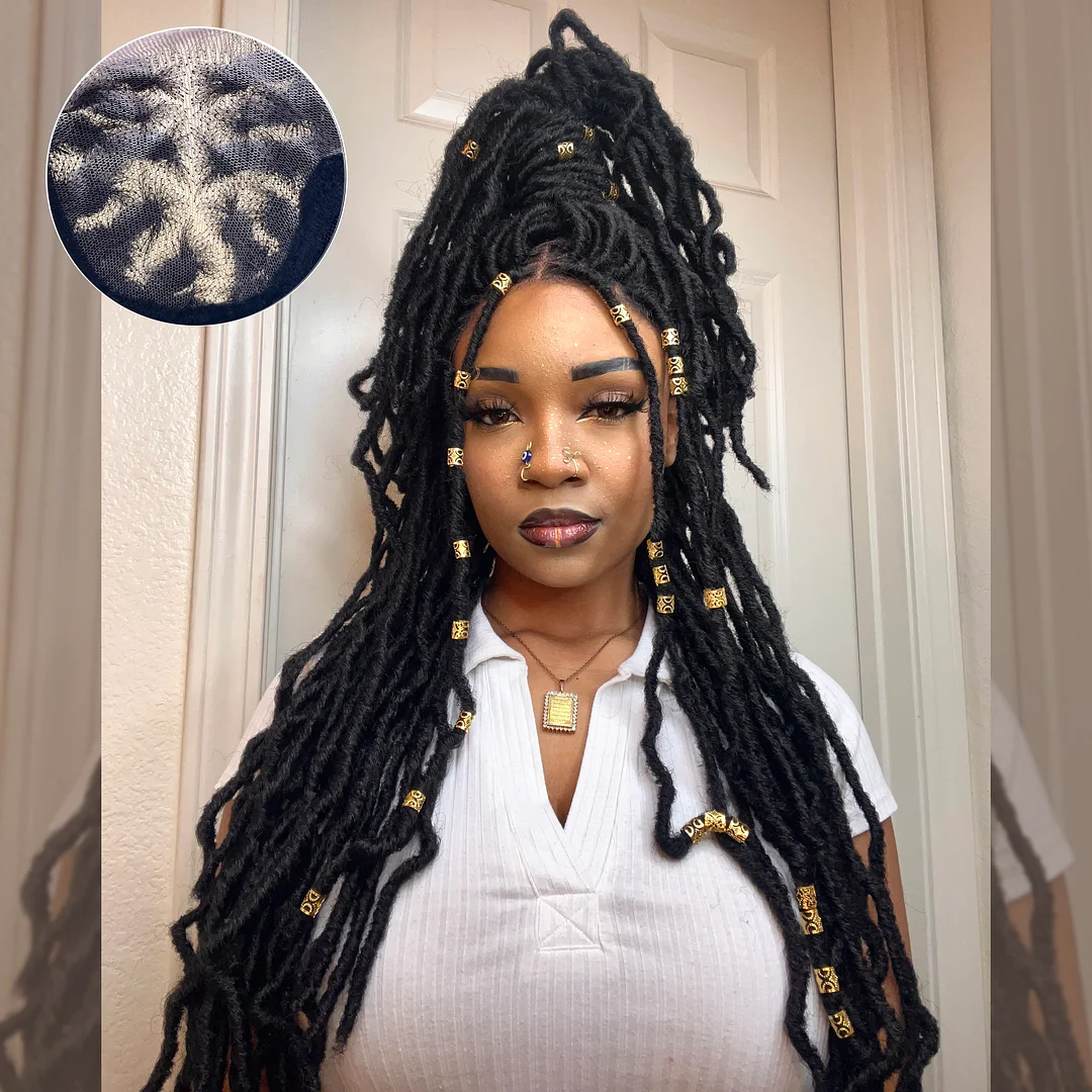 [New In] WEQUEEN 30 Inches Black Faux Goddess Locs 4x4 Lace Closure Wigs