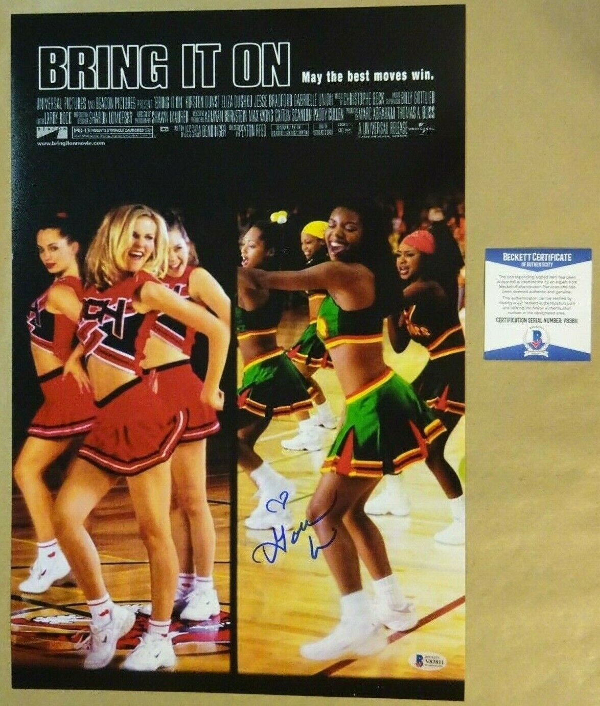 Signed GABRIELLE UNION Autographed BRING IT ON 12x18