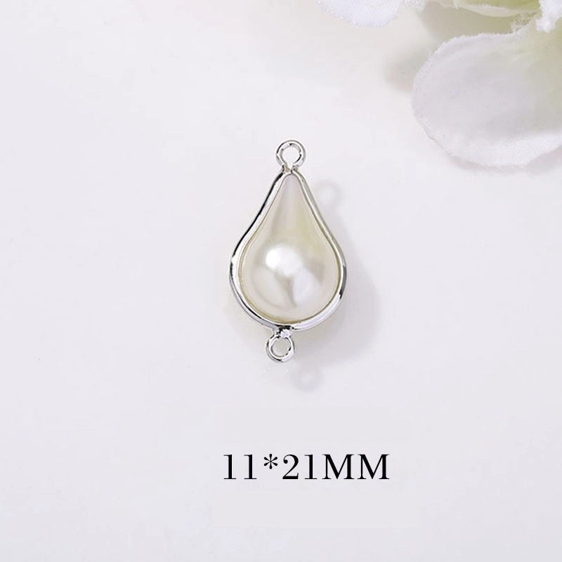 1 Piece Minimalist Water Droplets Copper Plating Inlay Pendant Jewelry Accessories