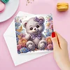 (US Local)6PCS Bear DIY Diamond Art Greeting Cards Congratulations Cards & Gifts
