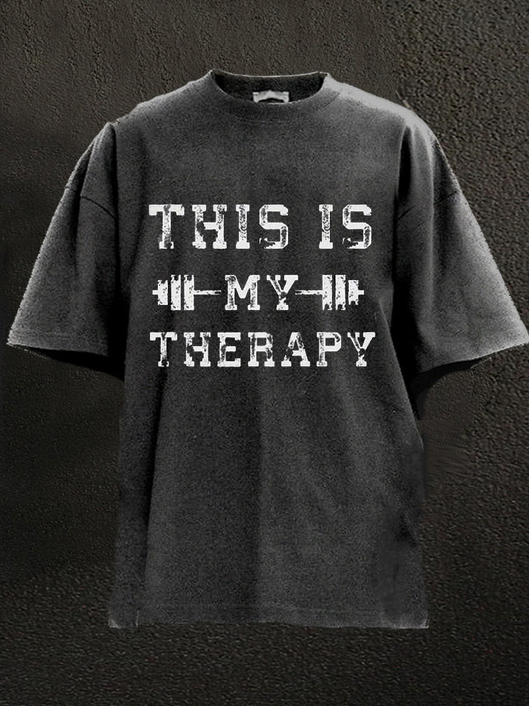 This Is Therapy Print Washed GYM T-shirt / Rvogue / Rvogue