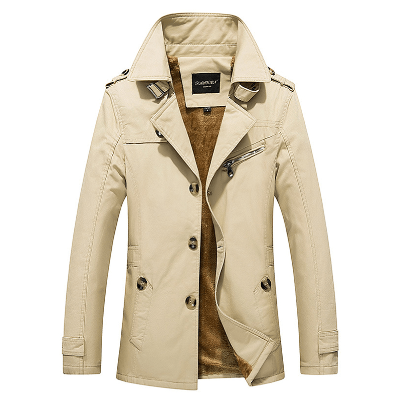 Thick Warm Slim Stylish Mid Long Fall Winter Trench Coats
