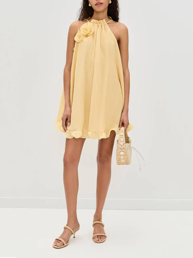 Vacation Style Three-dimensional Flower Dress