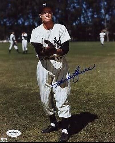 Hank Bauer Yankees Signed Jsa Cert Sticker 8x10 Photo Poster painting Autograph Authentic