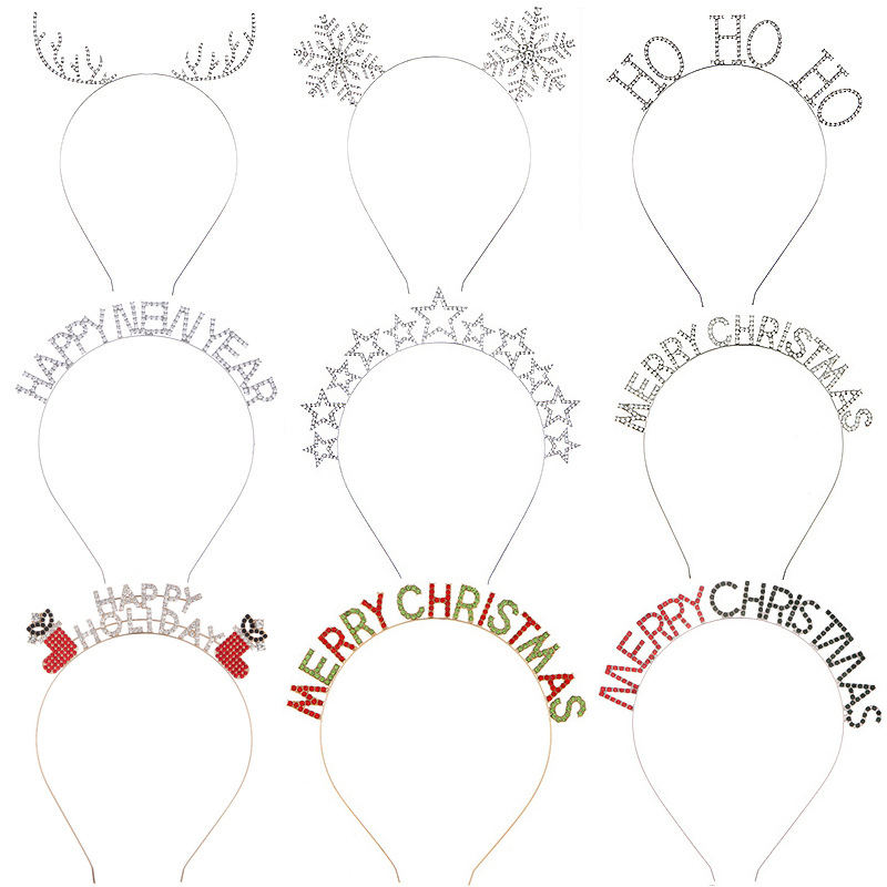 Crystal Alloy Antler Headband - Enchanted Christmas Snowflake Hair Accessory