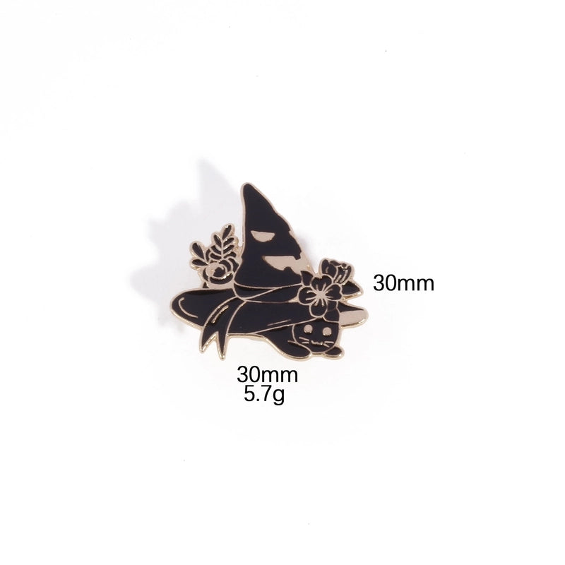 Retro IG Style Pin Crow Flower Alloy Unisex Brooches