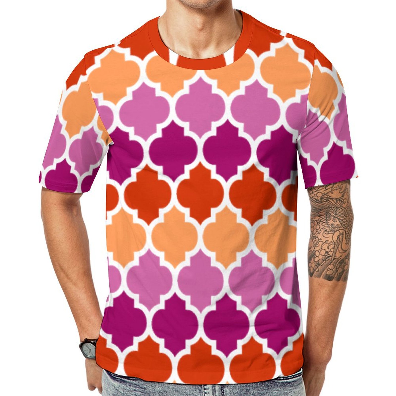 Lesbian Moroccan King Short Sleeve Print Unisex Tshirt Summer Casual Tees for Men and Women Coolcoshirts
