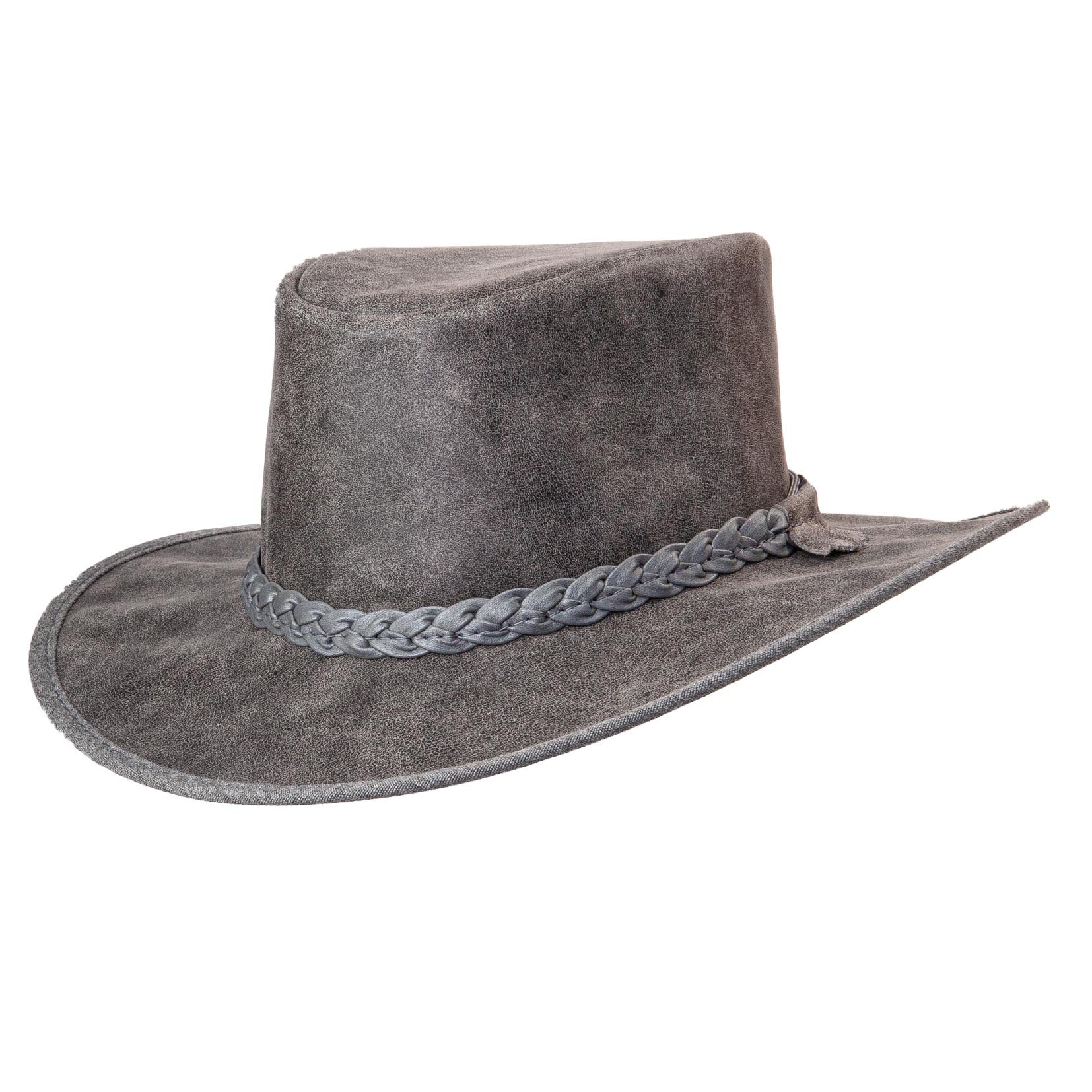 Crusher - Mens Crushable Leather Outback Hat