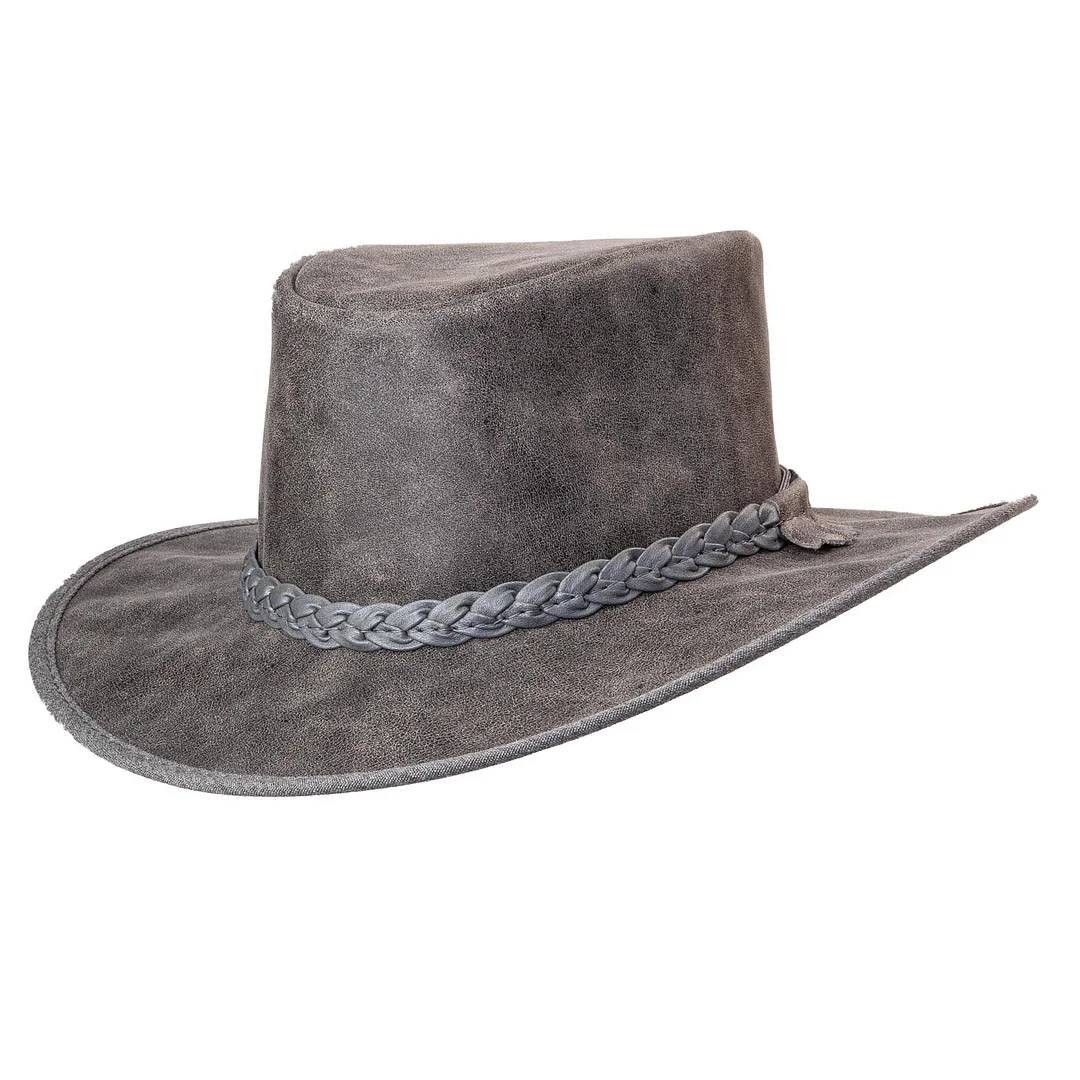 Crusher - Mens Crushable Leather Outback Hat