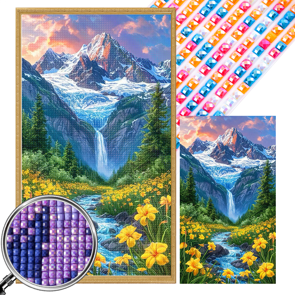 House 40*70cm(picture) full square drill diamond painting with 3 to 5 colors of AB drills