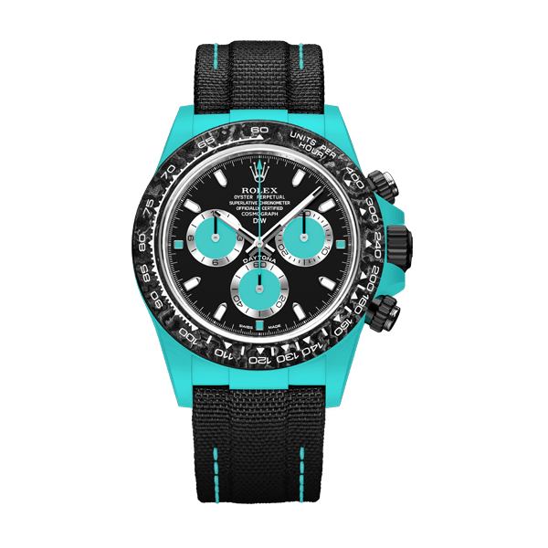 ROLEX Diw Daytona quartz fiber celeste  40mm oyster black