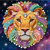 DIY Pearl Painting Lion for Home Decor with Frame(25x25cm)