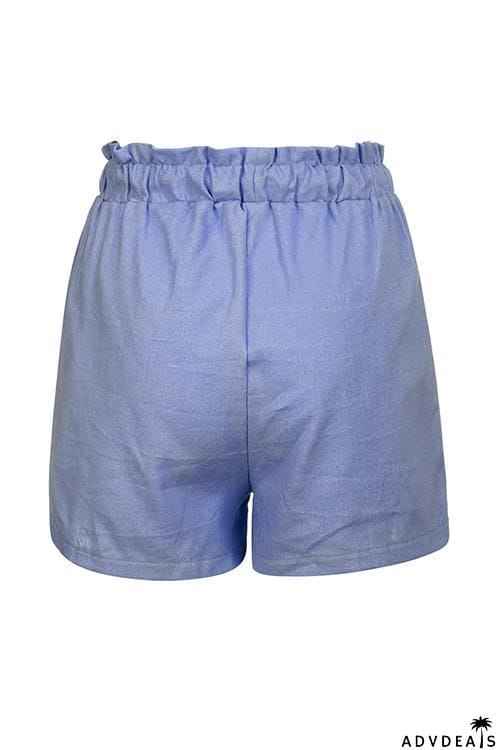 Elastic Waist Linen Shorts