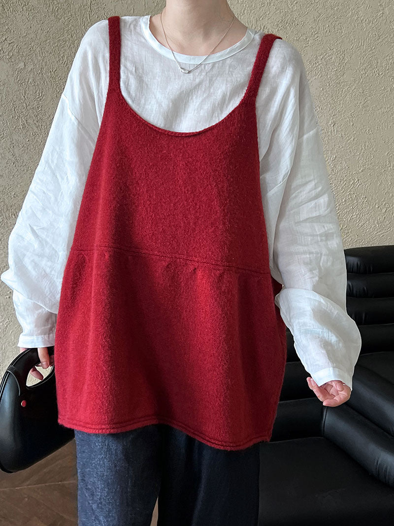 Aiertu fall outfits women Korean Style U-Collar Elegant Knitted Camisole Women's Autumn New Lazy Style Sleeveless Top aiertu