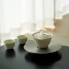 Original modern minimalist metal kettle, water-integrated kettle mat, lid bowl, dry brewing tea table, tabletop tea set accessories