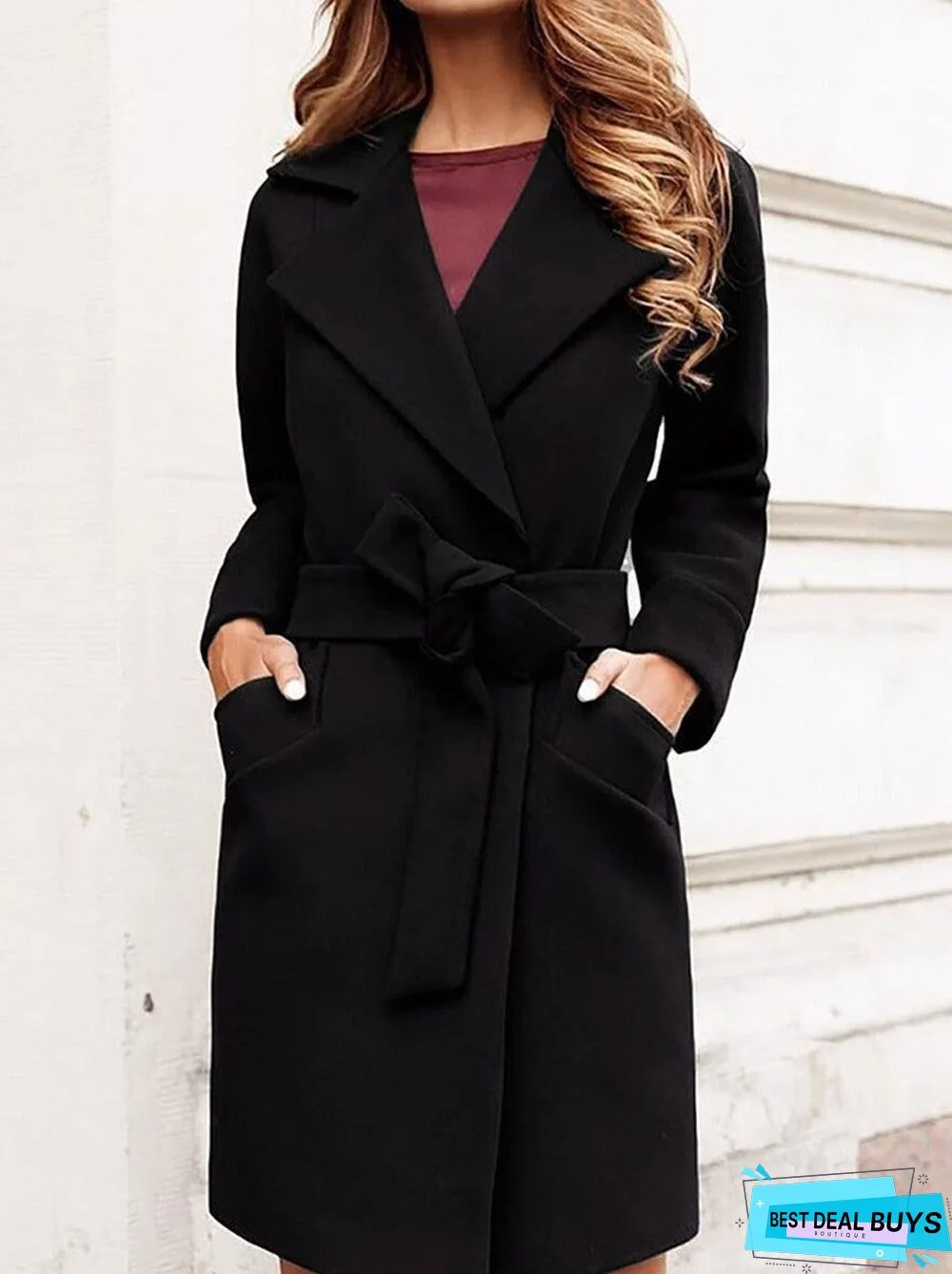 Fashion Belt Lapel Coat