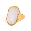 Irregular White Shell Golden Ring